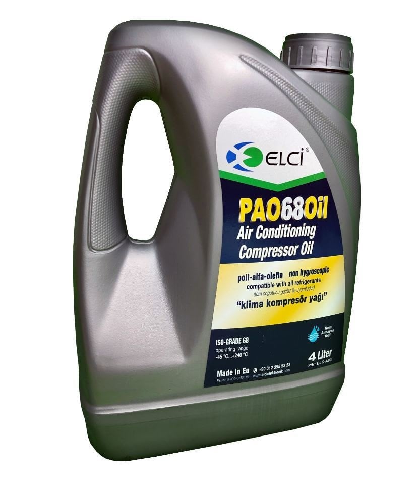 Nem Tutmayan Üstün Performanslı Klima Yağı  PAO Oil 68 4 LT.