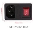 220 Volt Sigortalı Işıklı Giriş Soketi Tırnaklı Geçmeli 10 Amper