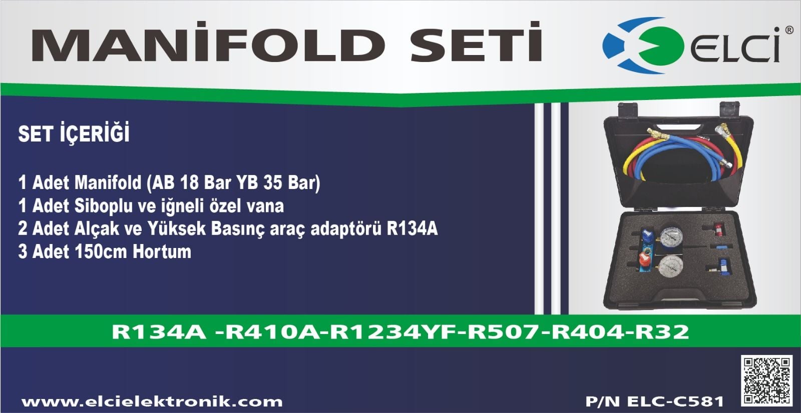 Çantalı Manifold Seti R134A -R410A-R22-R32-R1234YF-R404