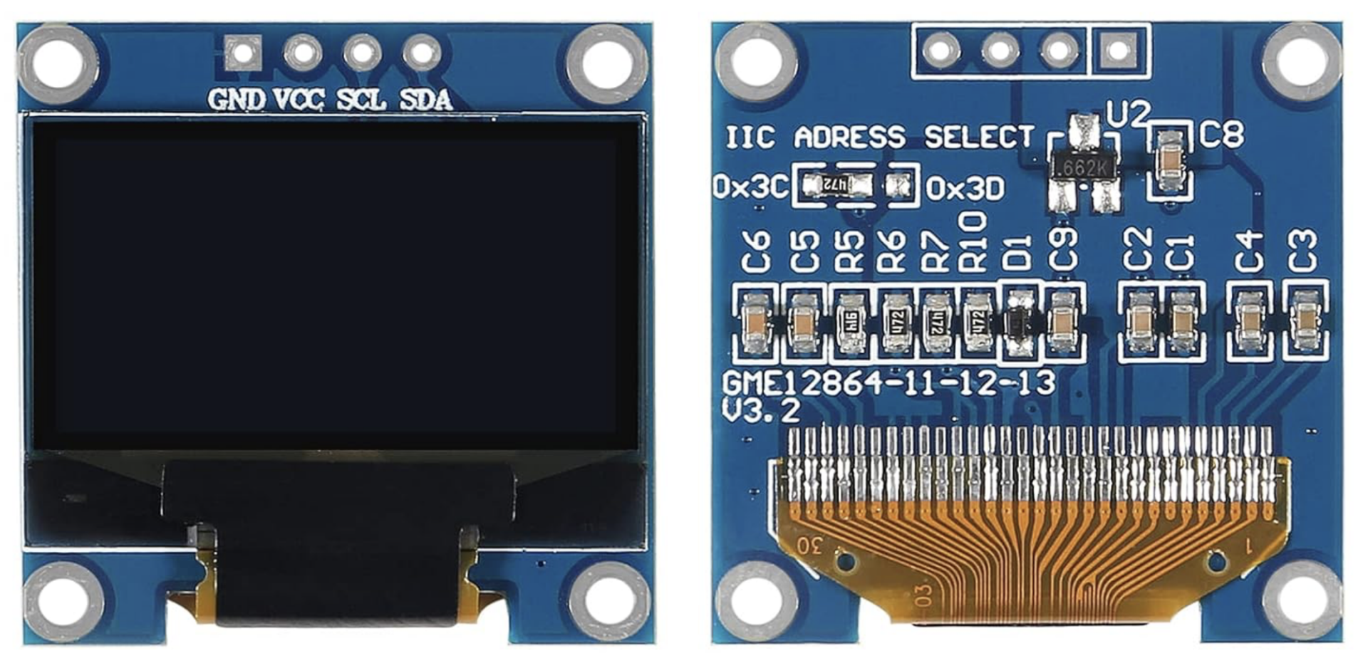128x64 0.96 inch Oled Grafik Lcd Ekran (Mavi)